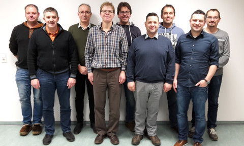 v. links: Thomas Ruess, Berthold Rieger, Lothar Kösler, Ortsvorsteher Springer, Ralf Rieger, Patrick Mahlenbrei, Joachim Wild, Joachim Schaut, Tobias Kugler